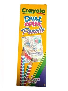 Vintage 1997 Crayola Dual Color Pencils - 8 Count - Rare 90s Art Supply